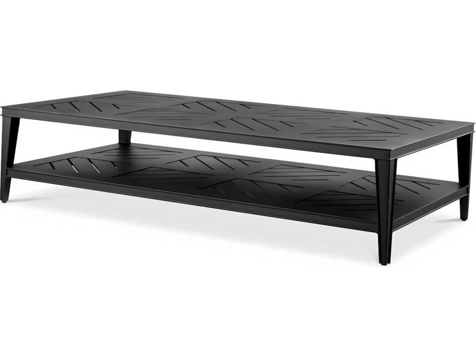 Bell Rive Rectangular Aluminum Coffee Table in Matte Black