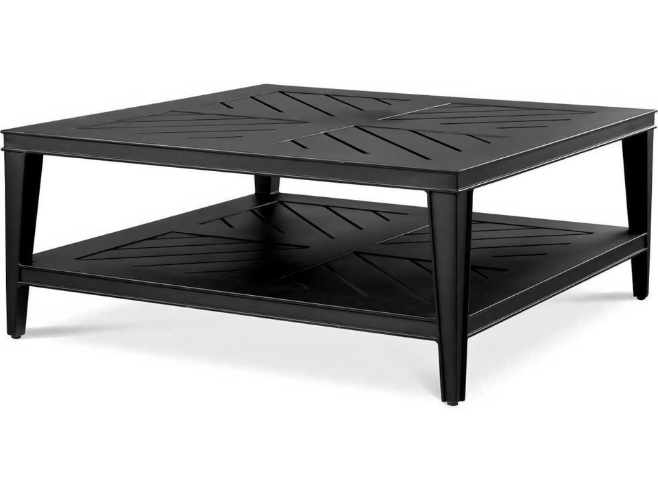 Bell Rive Square Aluminum Coffee Table in Matte Black