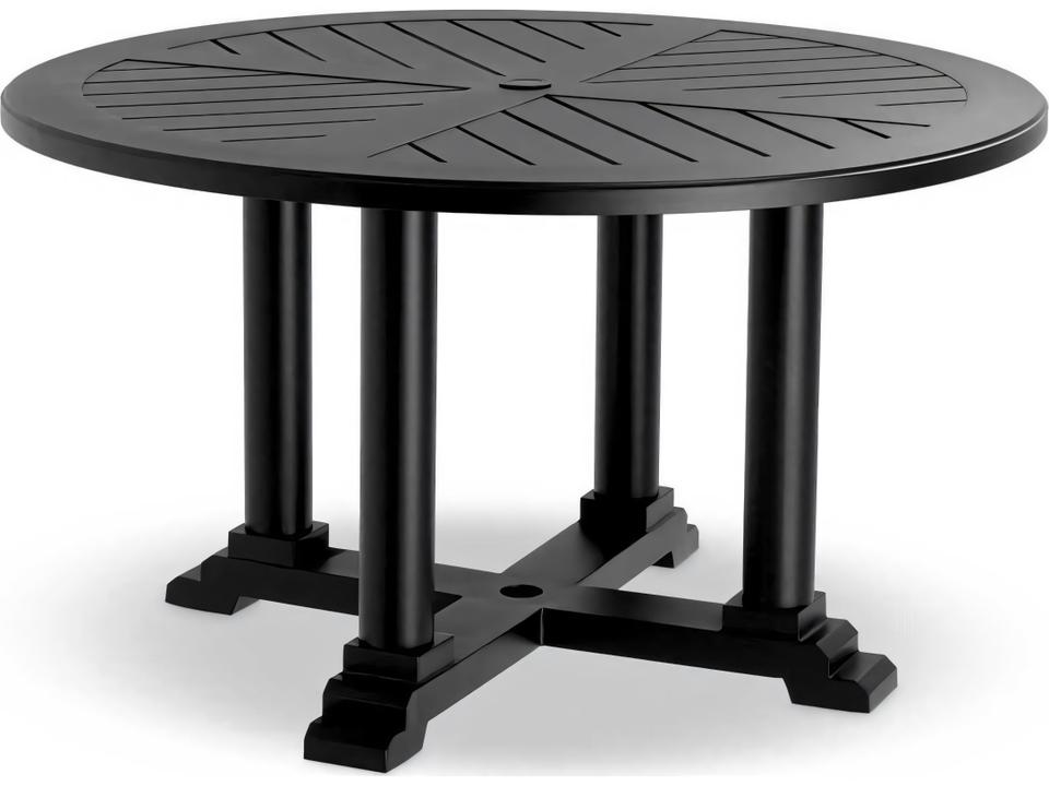 Bell Rive 51-Inch Round Aluminum Dining Table in Matte Black