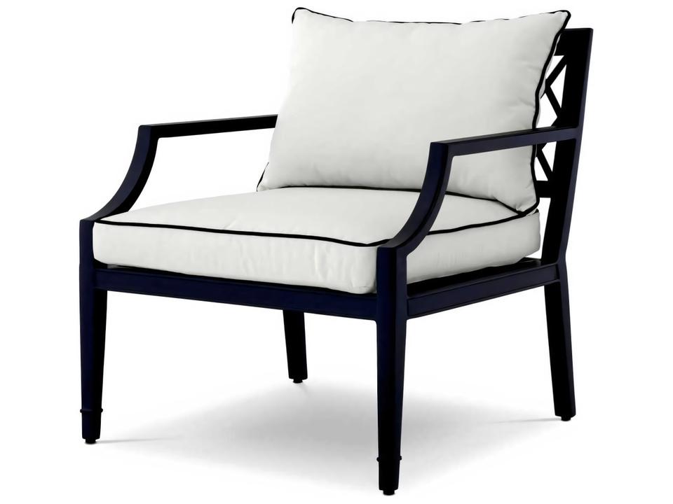 Bella Vista Aluminum Lounge Chair with Sunbrella Canvas in Black