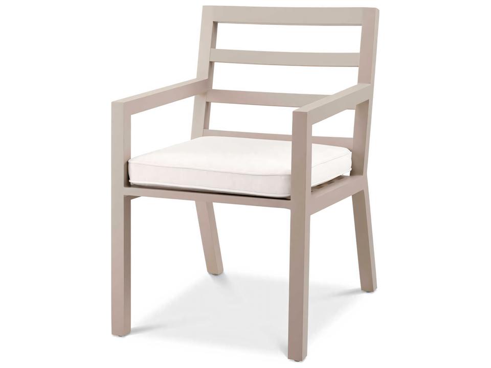 Eichholtz Delta Sand Aluminum Dining Armchair with Sunbrella Canvas