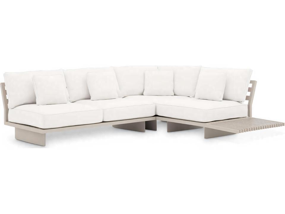 Royal Palm 4-Seat Aluminum Sunbrella Canvas Sofa in Sand