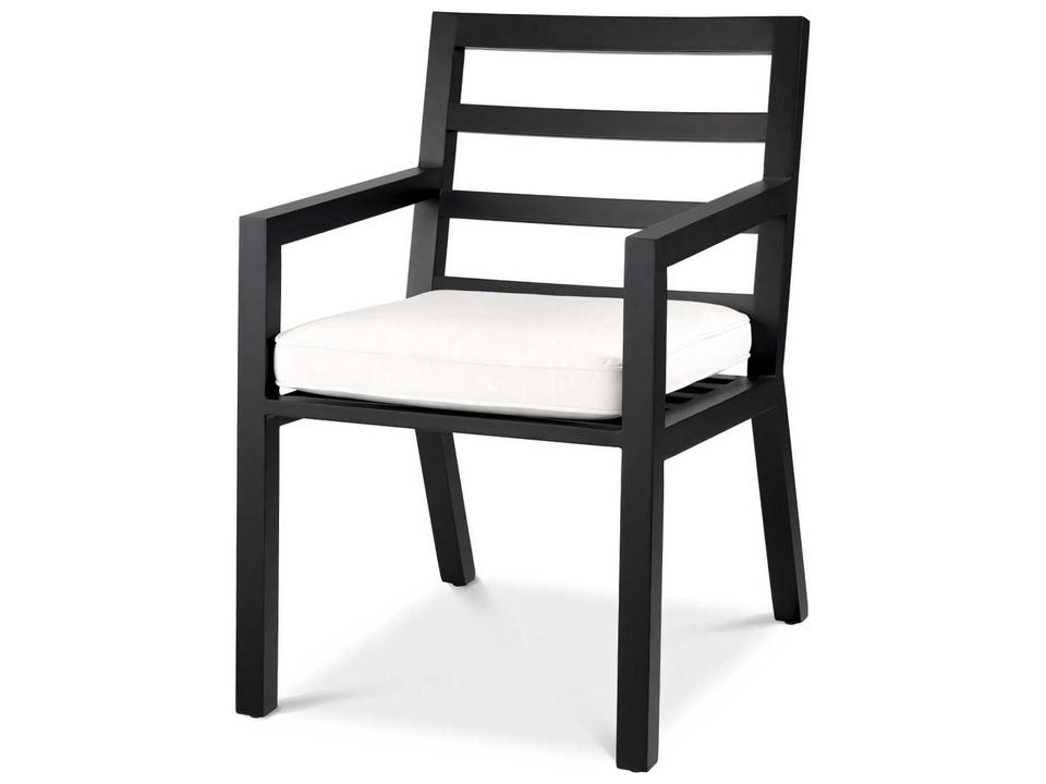 Delta Dining Armchair with Sunbrella Cushion in Black