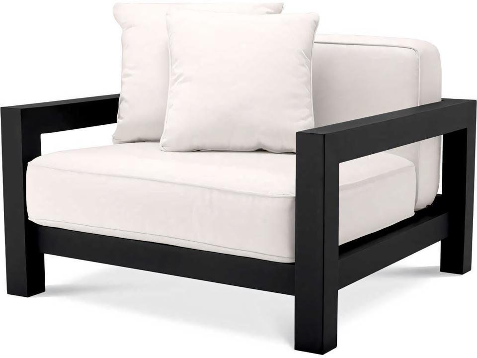 Cap-Antibes Outdoor Lounge Chair with Sunbrella Canvas in Black