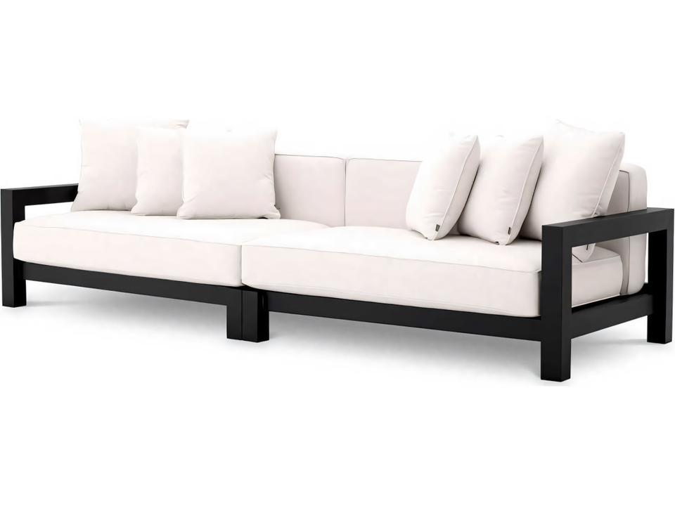 Cap-Antibes 3-Seat Outdoor Sofa with Sunbrella Canvas in Black