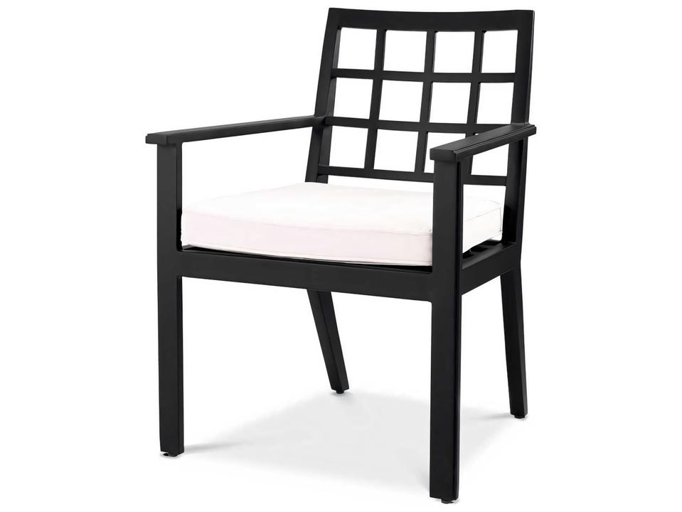 Cap-Ferrat Dining Armchair with Sunbrella Canvas in Black