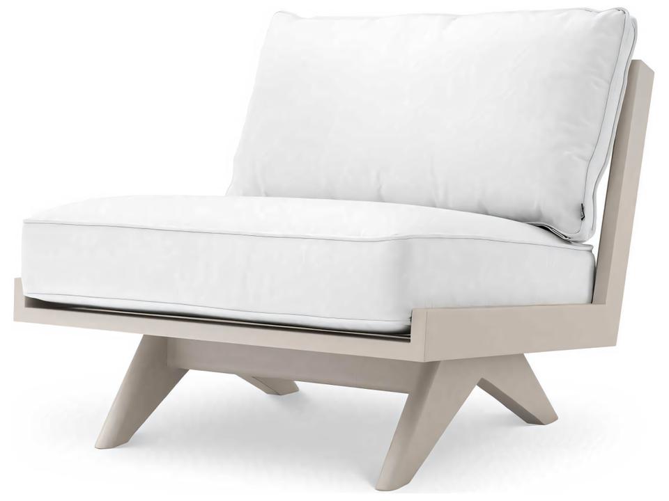 Lomax Aluminum Lounge Chair with Sand Sunbrella Canvas Cushions