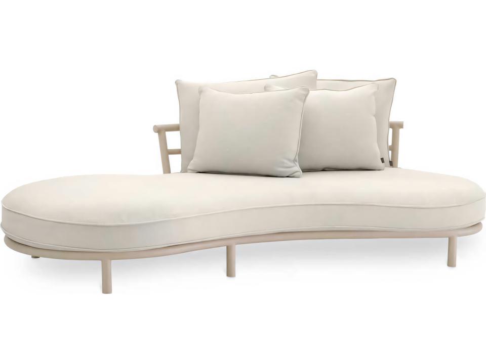 Laguno Right-Arm Outdoor Sofa with Integrated Side Table in Sand