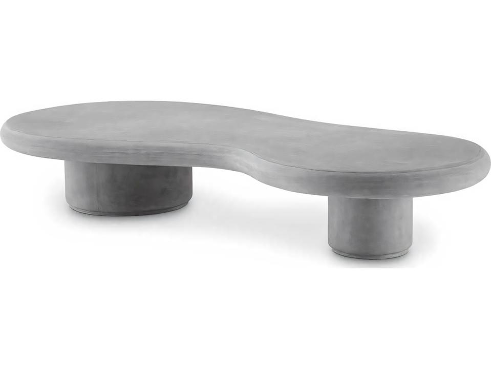 Erato 71-Inch Oval Glass Fiber Reinforced Concrete Coffee Table in Grey
