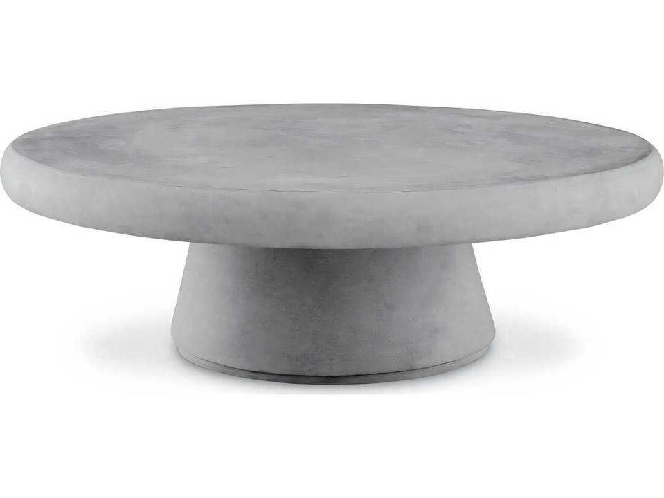 Cleon Round Coffee Table in Smooth Grey Concrete