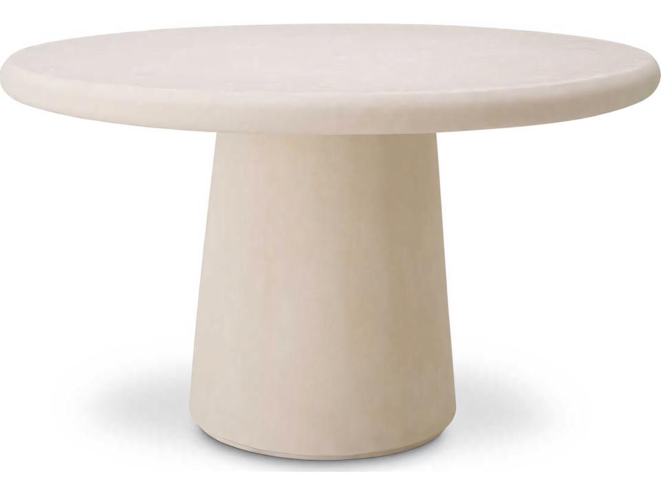 Cleon Round Glass Fiber Reinforced Concrete Dining Table in Cream