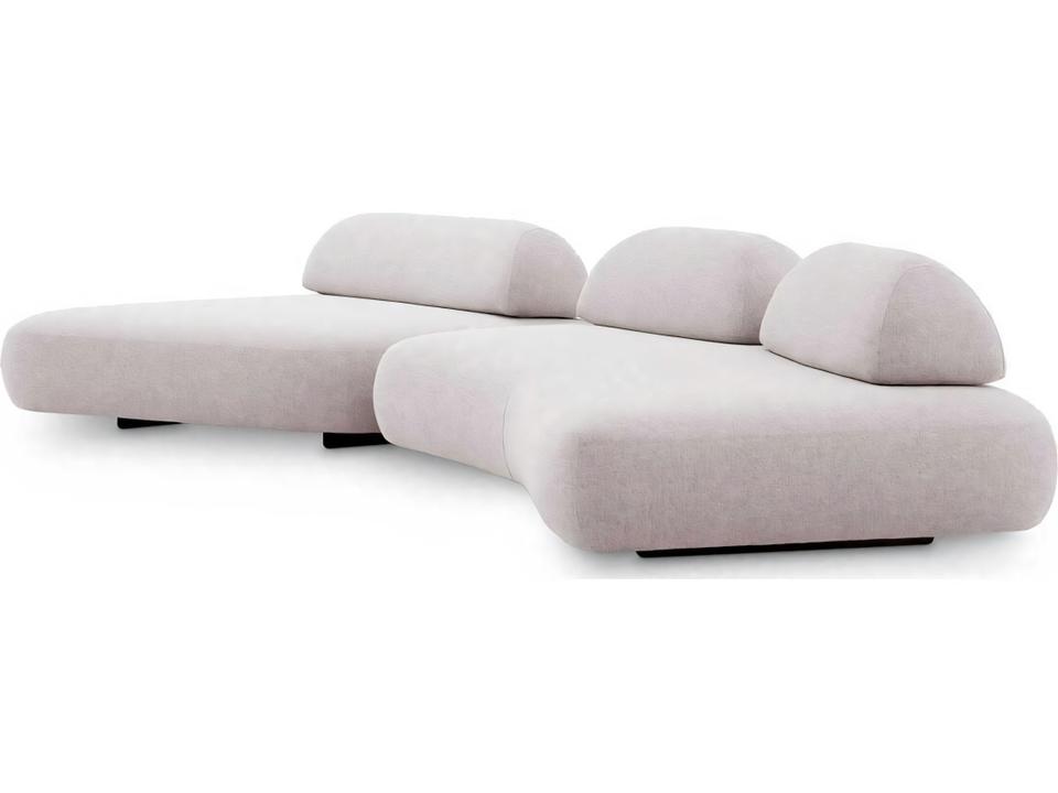 Eichholtz Residenza 3-Piece Modular Outdoor Sectional Sofa in Mauritius Grey Fabric