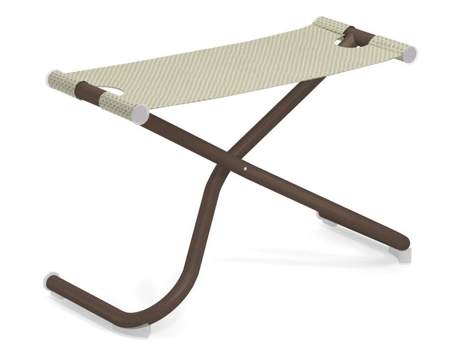 Snooze Folding Outdoor Ottoman in Steel and -Tex Fabric