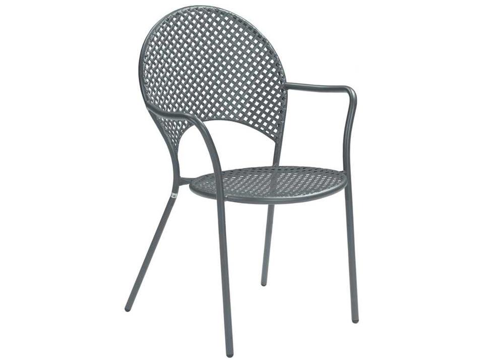 Sole Steel Iron Stacking Outdoor Dining Arm Chair