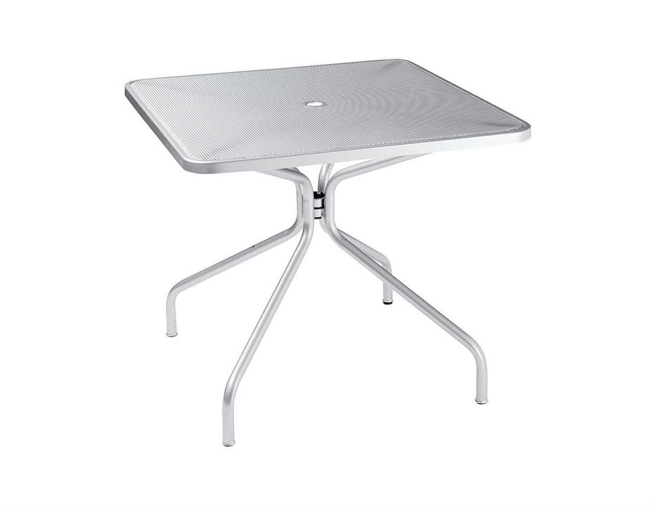 Cambi 32-Inch Square Steel Dining Table with Umbrella Hole