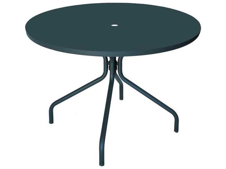 Solid 32 Inch Round Steel Umbrella Table