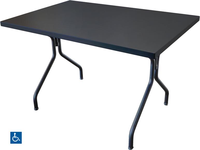 Solid Steel ADA Rectangular Outdoor Dining Table 48 x 32 Inch