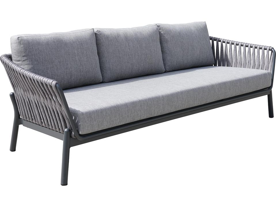 Lyla 3-Seat Aluminum Rope Outdoor Sofa