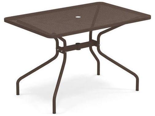 Drink Steel Rectangular Umbrella Hole Dining Table
