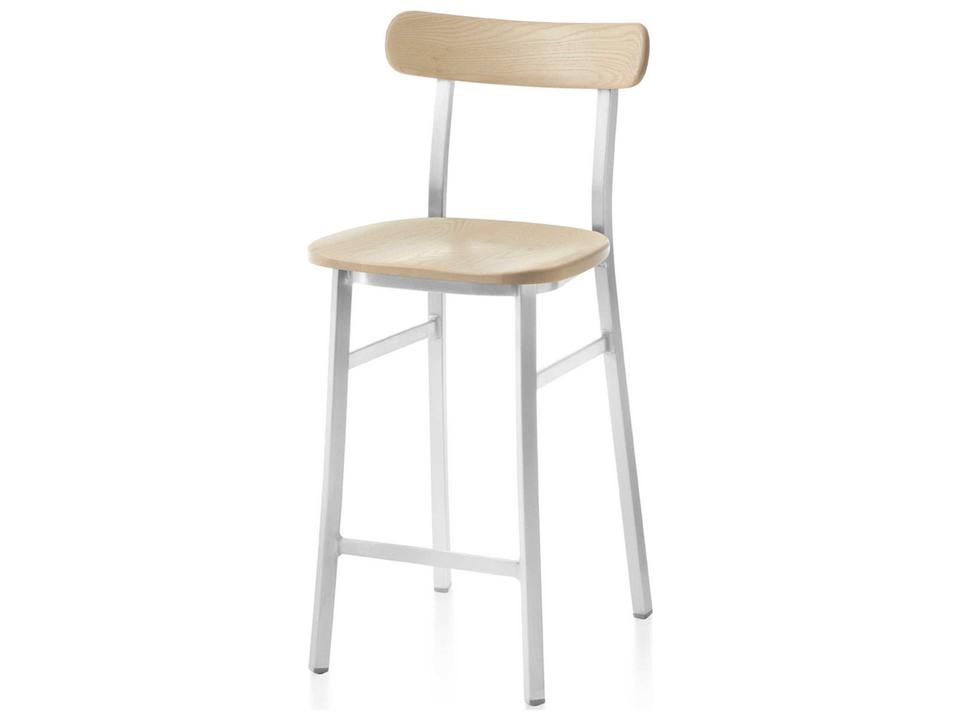 Utility Counter Stool by Jasper Morrison Recycled Aluminum Solid Wood