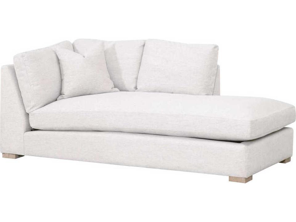 Stitch and Hand Clara Right-Facing Performance Stone Basketweave Chaise