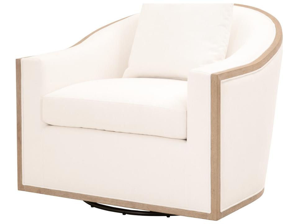Paxton Swivel Club Chair LiveSmart Peyton Pearl Fabric Natural Gray