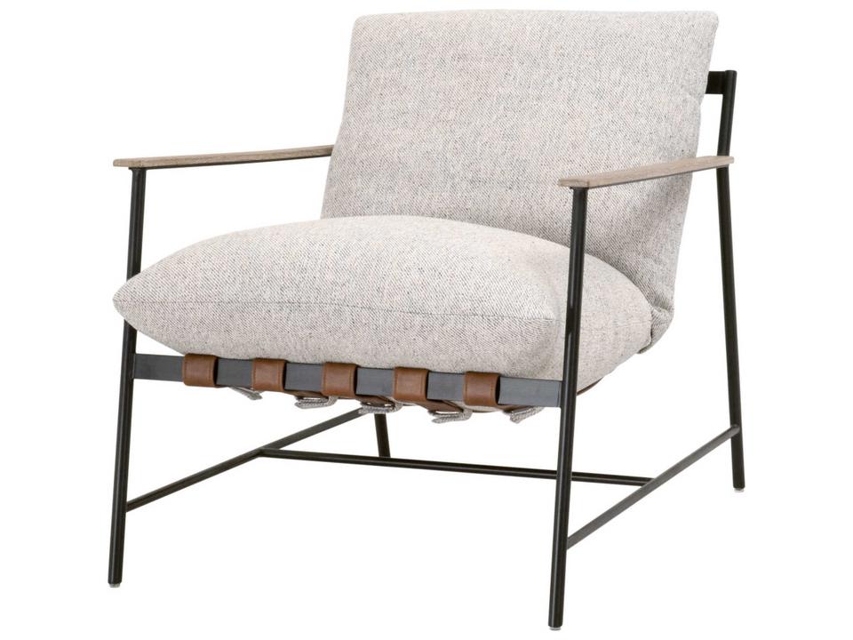 Stitch & Hand Brando Upholstered Accent Chair Gray Fabric and Oak