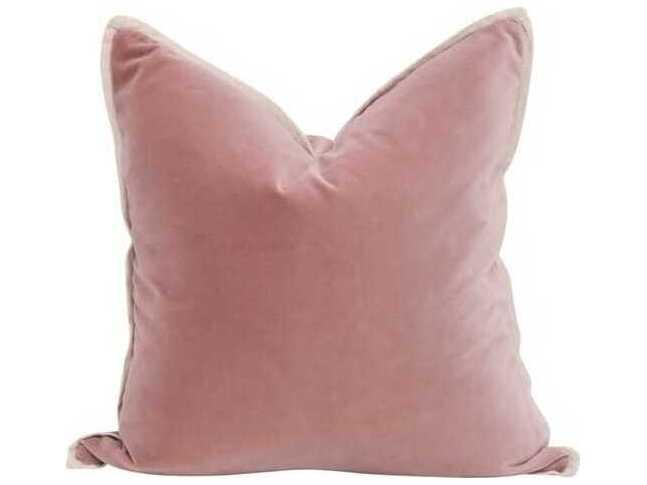 Stitch & Hand 20-Inch Square Decorative Pillows Set of 2 with Petal Velvet and Jute Piping