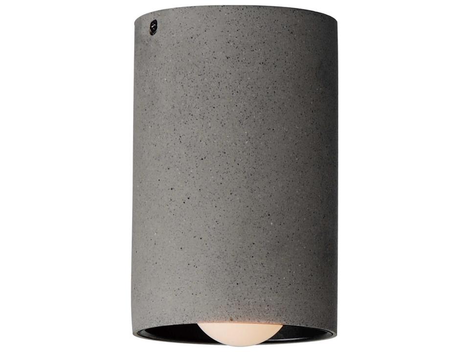 Pilar Concrete 1-Light LED Flush Mount Outdoor Ceiling Light in Greystone