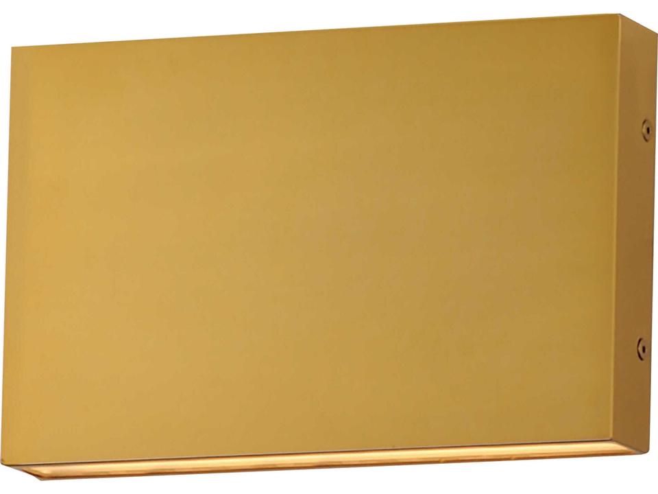 Brik 2-Light Integrated LED Outdoor Wall Sconce in Natural Aged Brass