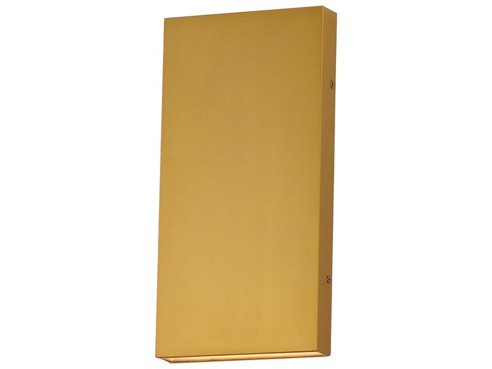 Brik 2-Light LED Outdoor Wall Sconce in Natural Aged Brass