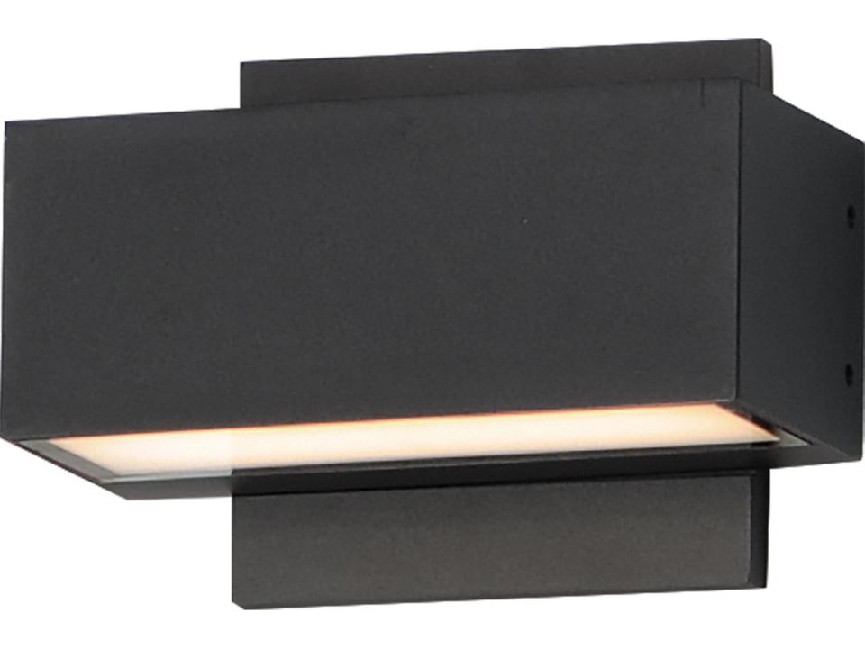 Blok 2-Light Integrated LED Outdoor Wall Sconce in Black