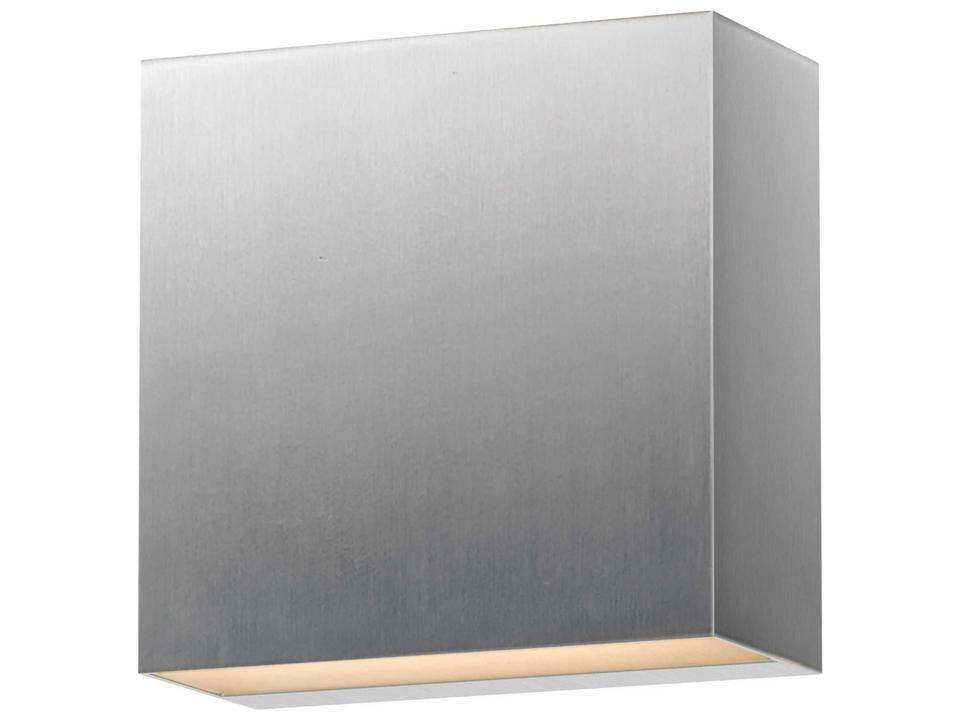 Cubed 1-Light Outdoor Wall Sconce in Satin Aluminum