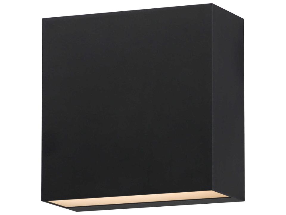 Cubed 2-Light Integrated LED Outdoor Wall Sconce in Black