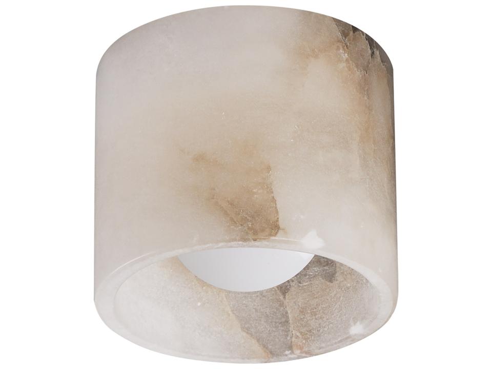Cava 1-Light White Alabaster Flush Mount