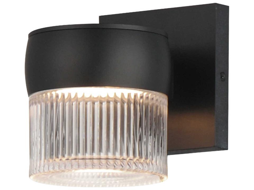 Modular 1-Light LED Outdoor Wall Sconce in Black