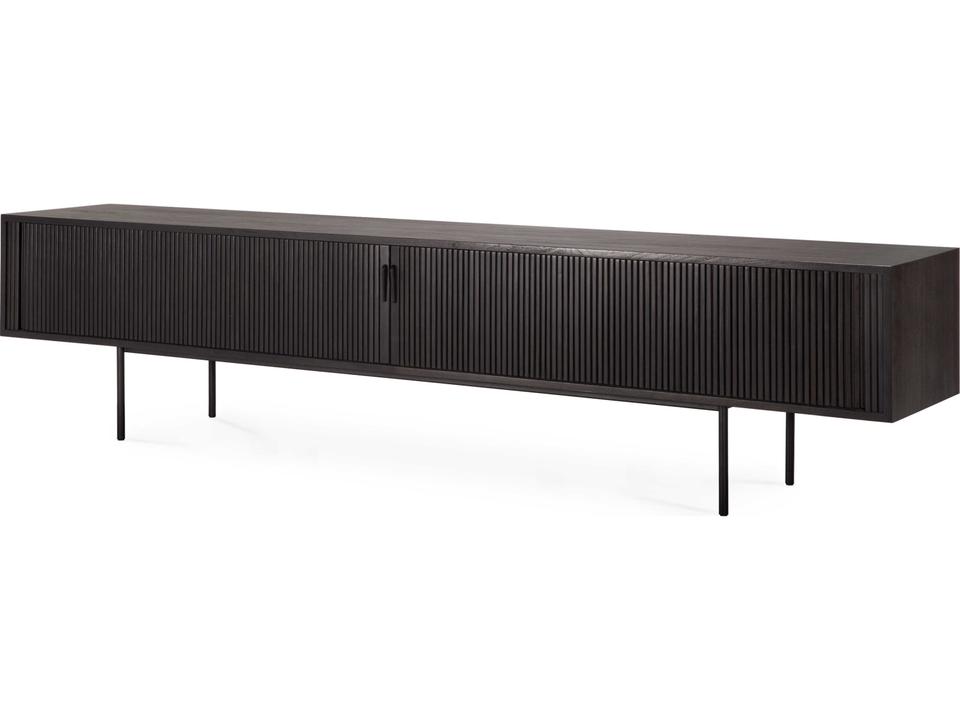 Roller Max Teak Black Tv Cupboard