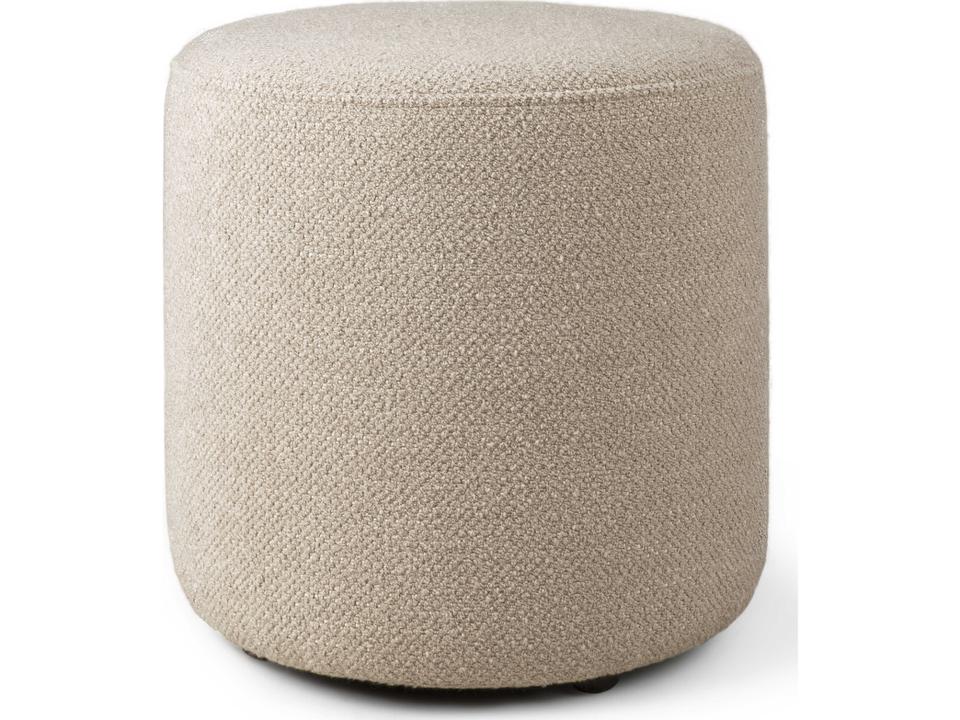 Barrow Off White Upholstered Pouf with Powder-Coated Metal Legs