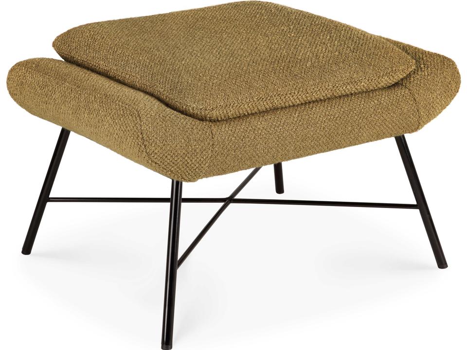 Barrow Ginger Upholstered Footstool with Metal Base
