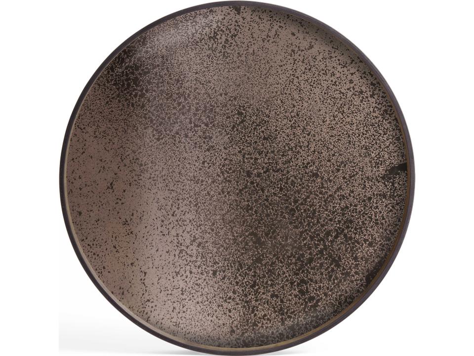 Aged Mirror Tray Extra Large Round