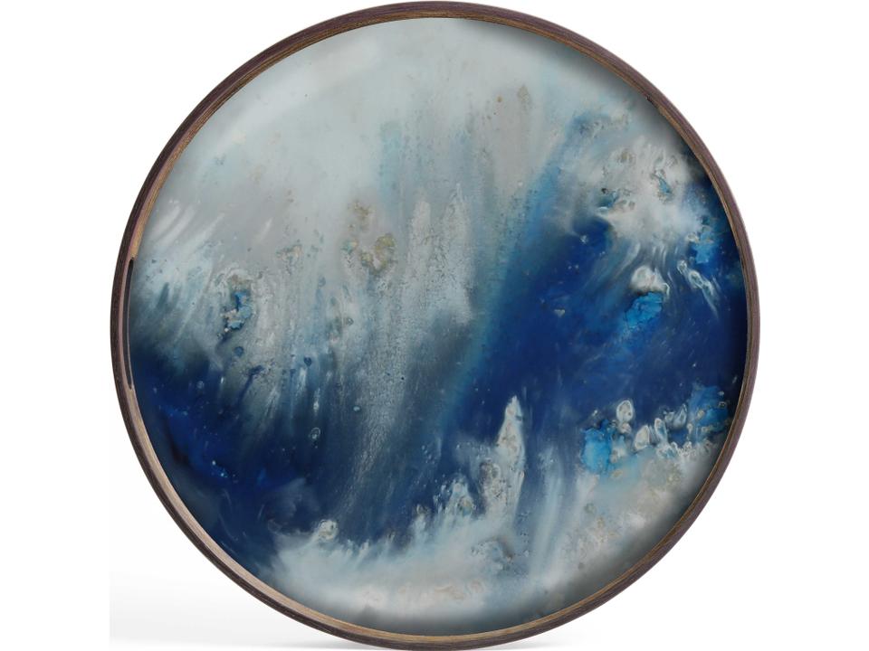 Organic Blue Mist Glass Tray