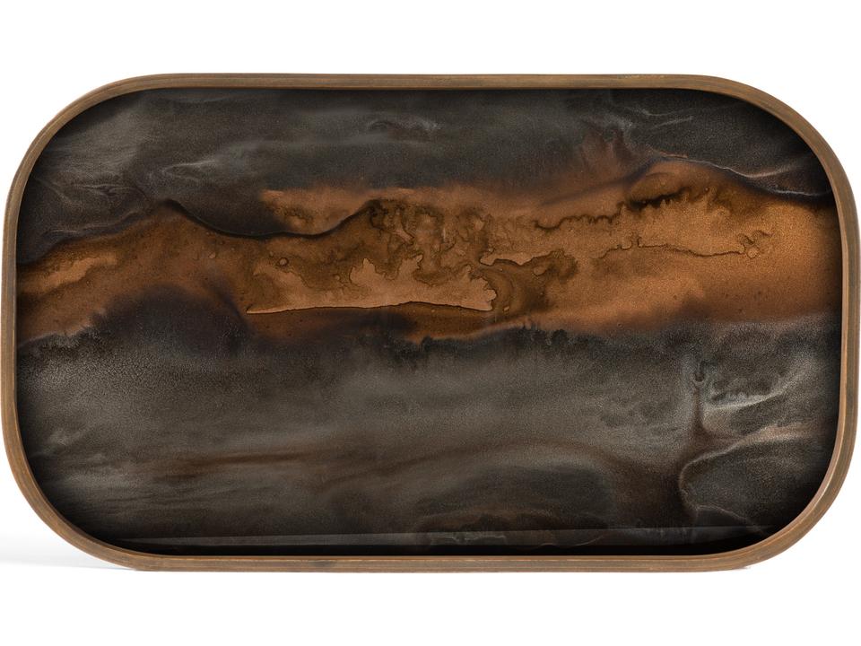 Organic Valet Tray Glass Bronze Rectangular Xl