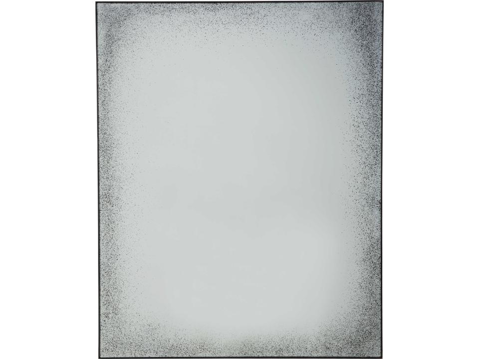 Aged Rectangular Wall Mirror by Dawn Sweitzer in Clear with Black Metal Frame