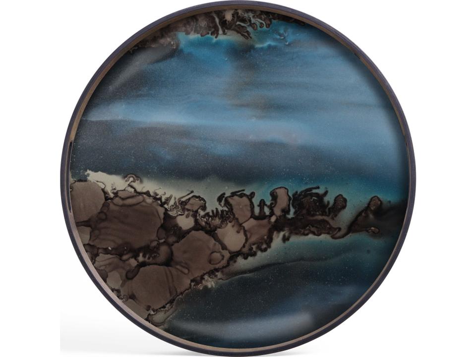 Slate Organic Tray Round Decorative Accent