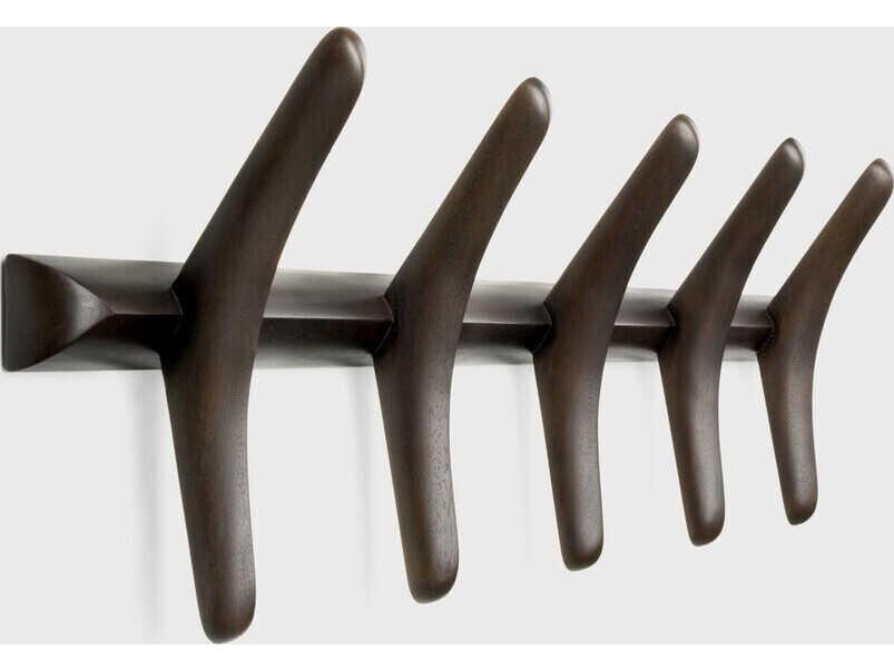 Pi Mahogany Dark Brown Pi Wall Coat Rack