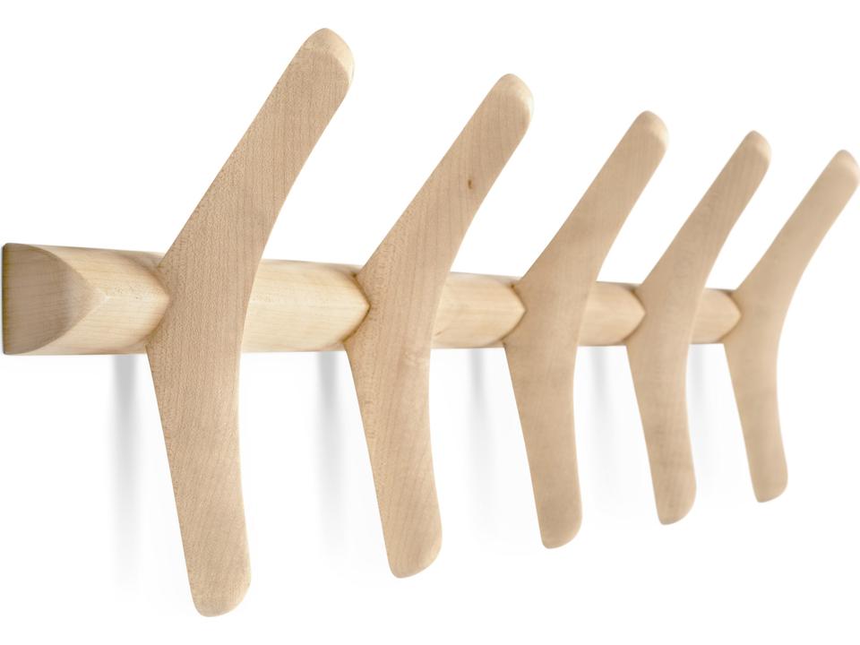 Pi Wall Coat Rack Varnished Sycamore