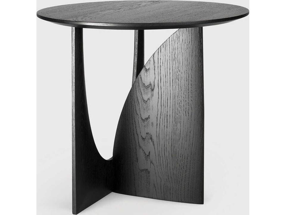 Geometric Side Table in Black Oak