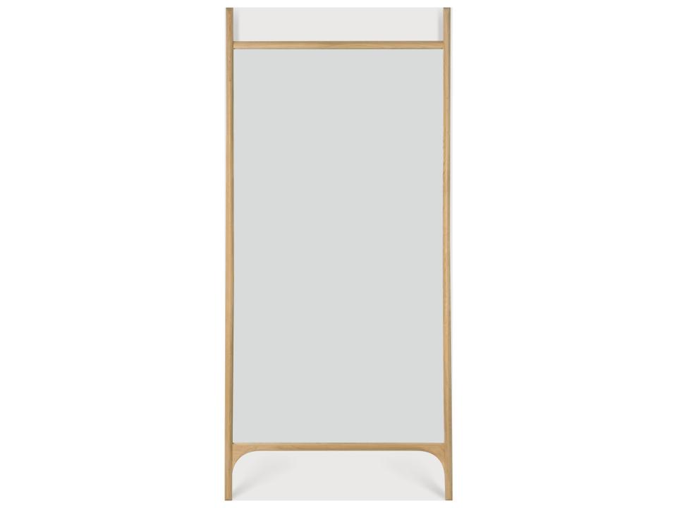 Pi Floor Mirror Oak Frame Rectangular 79 Inch Tall