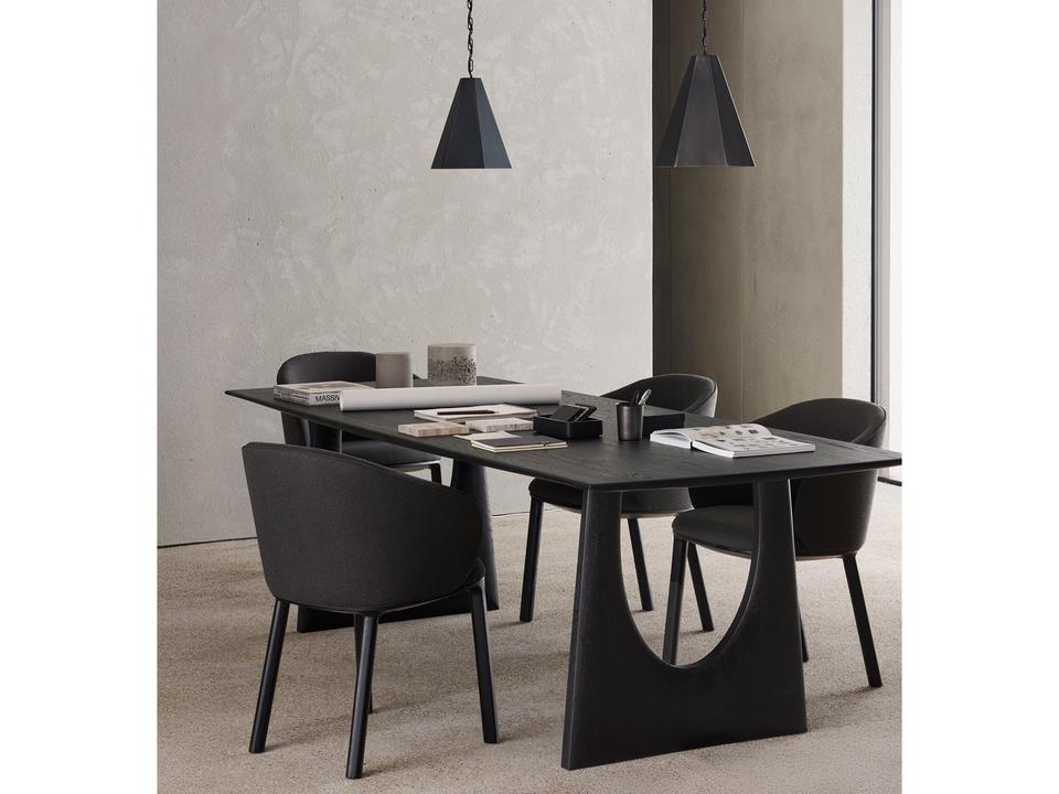 Geometric Oak Wood Dining Room Set