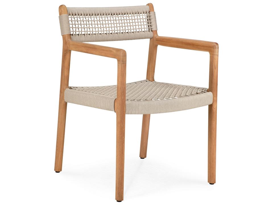 Jack Teak Woven Arm Dining Chair
